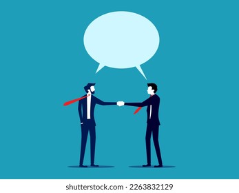 Businessmen and colleagues have the same idea. Effective communication to brainstorm and negotiate successfully