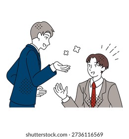 Businessmen Communicating Successfully and Understanding Each Other Illustration