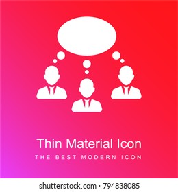 Businessmen communication red and pink gradient material white icon minimal design