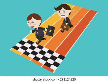 businessmen compete in running 