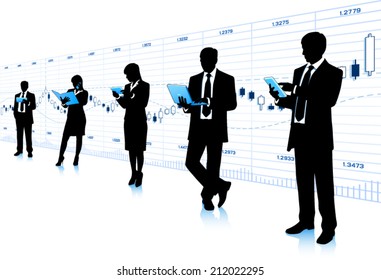 Businessmen with computers