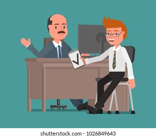 Businessmen conclude a contract. Vector illustration, a flat style design. Suitable for animation (individual segments)
