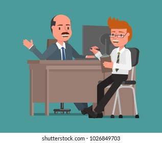 Businessmen conclude a contract. Vector illustration, a flat style design. Suitable for animation (individual segments)