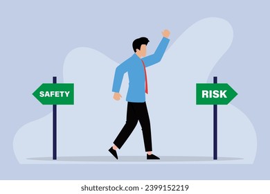 Businessmen confidently chooses to risk in business. High risk high reward concept