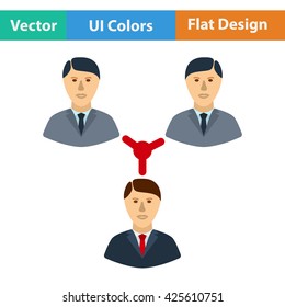 Businessmen connection icon. Vector illustration.
