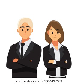 businessmen consulting .Business concept cartoon illustration