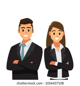 businessmen consulting .Business concept cartoon illustration