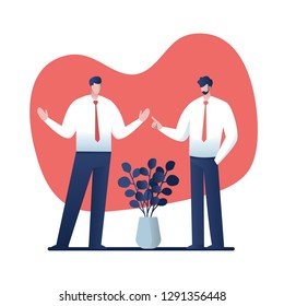 businessmen consulting .Cartoon for  business ,Vector illustration character