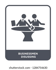 businessmen disussing icon vector on white background, businessmen disussing trendy filled icons from People collection, businessmen disussing vector illustration