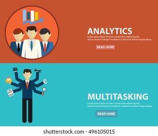 Businessmen do a multi-tasking and teamwork analytics.