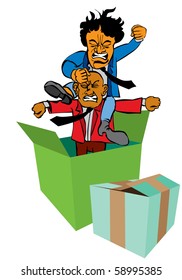 Businessmen during fighting