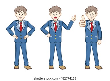 Businessmen expressions and gestures