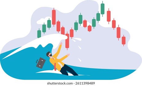 businessmen failed in the sea of stocks. stock market falls
