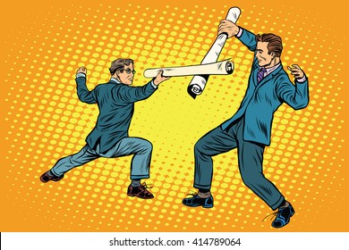 Businessmen fencing competition ideas