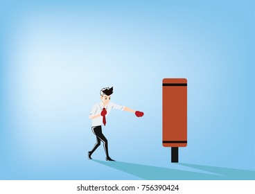 Businessmen fight. Business vector illustration