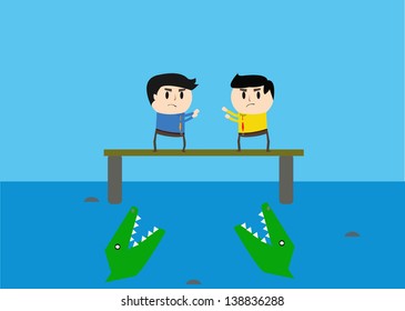 Businessmen fighting