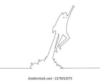 Businessmen fly with rockets. Starting a business and growing. business concept vector