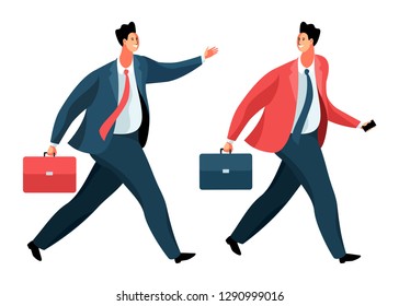Businessmen Full Height Two Cartoon Male Stock Vector (Royalty Free