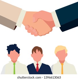 businessmen group teamwork characters vector illustration design