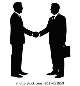 Businessmen Handshake Silhouette Partnership Agreement Deal