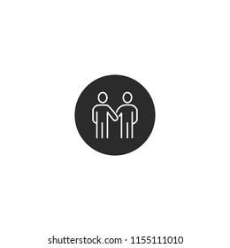 Businessmen handshaking vector icon