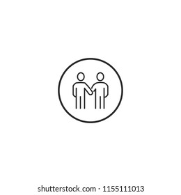 Businessmen handshaking vector icon