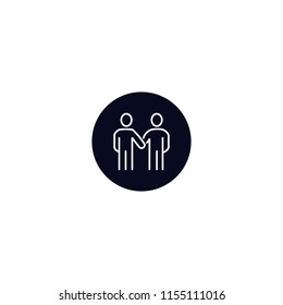 Businessmen handshaking vector icon