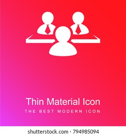 Businessmen having a meeting red and pink gradient material white icon minimal design