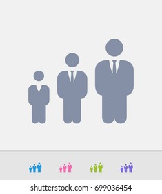 Businessmen Hierarchy - Granite Icons. A professional, pixel-perfect icon designed on a 32x32 pixel grid and redesigned on a 16x16 pixel grid for very small sizes.