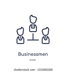 businessmen hierarchy icon from people outline collection. Thin line businessmen hierarchy icon isolated on white background.