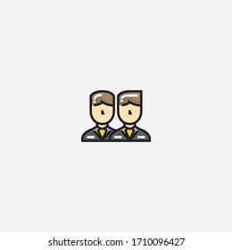 signo ilustrador vectorial de icono de hombres de negocios