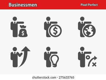 Businessmen Icons. Professional, pixel perfect icons optimized for both large and small resolutions. EPS 8 format. Designed at 32 x 32 pixels. 