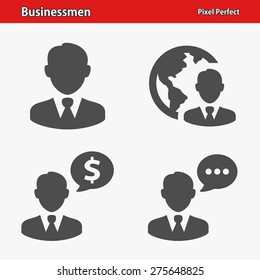 Businessmen Icons. Professional, pixel perfect icons optimized for both large and small resolutions. EPS 8 format. Designed at 32 x 32 pixels.
