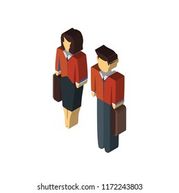 Businessmen isometric left top view 3D icon