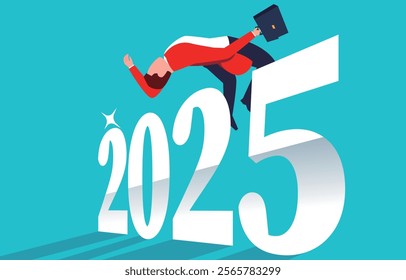 businessmen jumping high jumping numbers 2025