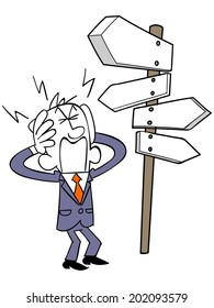 Businessmen lost and confused