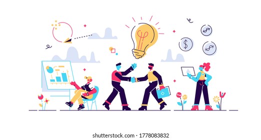 Businessmen making agreement. Brand management. Company collaboration. Partnership and agreement, cooperation and teamwork, business partners concept. Vector isolated concept creative illustration