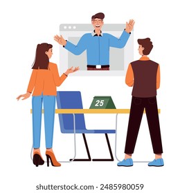 Businessmen and Managers Flat Illustrations 
