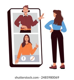 Businessmen and Managers Flat Illustrations 
