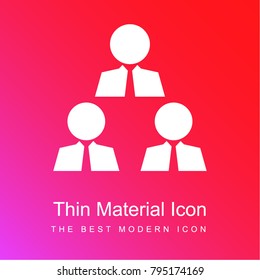 Businessmen meeting red and pink gradient material white icon minimal design