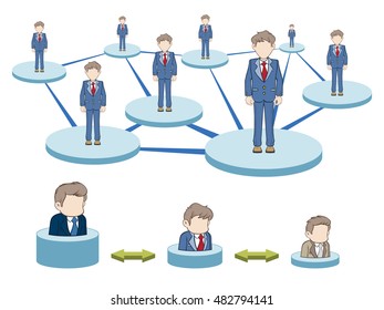 Businessmen network and hierarchical level 