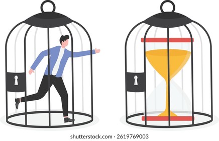 Businessmen with no time at their disposal and no time freedom, overworked without breaks,

 svg