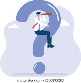 Businessmen on a question mark. problem solving concept