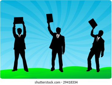 Businessmen in open air