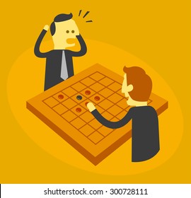 businessmen playing checkers