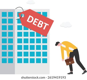 Businessmen are pressured by debt attacks. Stressful situation of the office, Time of debt payments.

