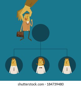 Businessmen promotion to higher position