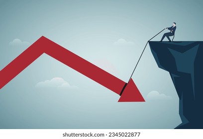 Businessmen pulling the arrow upwards in an effort to change business strategies, grow or improve operations, enhance investment returns, increase exchange rates, interest rates or prices.