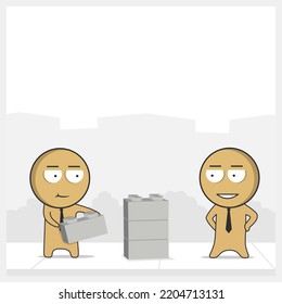 Businessmen put together a puzzle