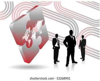 businessmen with puzzle